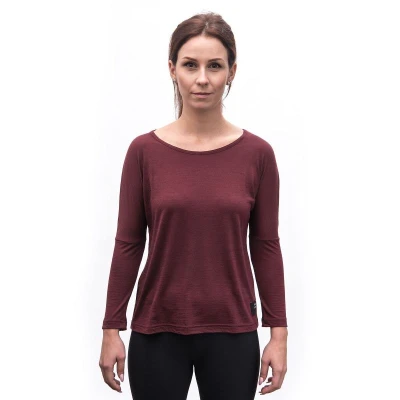 SENSOR Merino Air Traveller dámské triko dl.rukáv Port Red