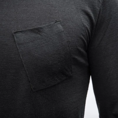 SENSOR Merino Air Traveller pánské černé triko dl.rukáv
