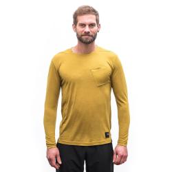 SENSOR Merino Air Traveller pánské triko dl.rukáv Mustard