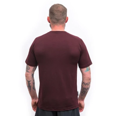 SENSOR Merino Blend Elements pánské triko kr.rukáv Port Red