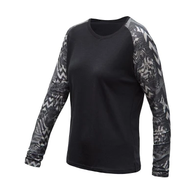 SENSOR Merino Blend Impress dámské triko dl.rukáv černá/zebra