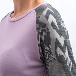 SENSOR Merino Blend Impress dámské triko dl.rukáv Mystic Violet/zebra