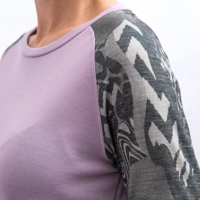 SENSOR Merino Blend Impress dámské triko dl.rukáv Mystic Violet/zebra