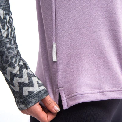 SENSOR Merino Blend Impress dámské triko dl.rukáv Mystic Violet/zebra