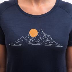 SENSOR Merino Blend Moon dámské triko kr.rukáv Deep Blue