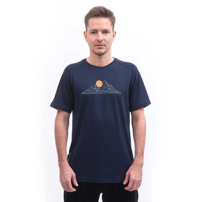 SENSOR Merino Blend Moon pánské triko kr.rukáv Deep Blue