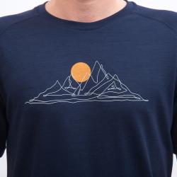 SENSOR Merino Blend Moon pánske tričko kr.rukáv Deep Blue