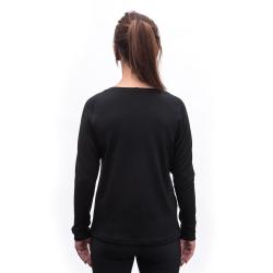SENSOR Merino Blend Stone dámské černé triko dl.rukáv