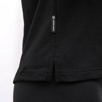SENSOR Merino Blend Stone dámské černé triko kr.rukáv