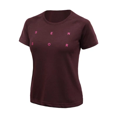 SENSOR Merino Blend Typo dámské triko kr.rukáv Port Red SENSOR Merino Blend Typo dámské triko kr.rukáv Port Red