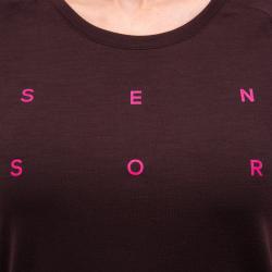 SENSOR Merino Blend Typo dámské triko kr.rukáv Port Red
