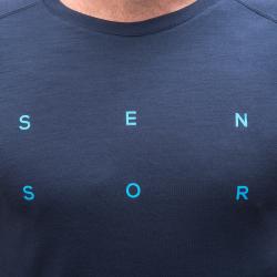 SENSOR Merino Blend Typo pánské triko dl.rukáv Deep Blue