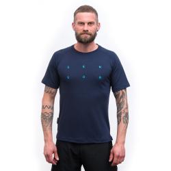 SENSOR Merino Blend Typo pánské triko kr.rukáv Deep Blue