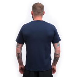 SENSOR Merino Blend Typo pánské triko kr.rukáv Deep Blue