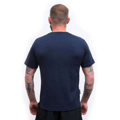SENSOR Merino Blend Typo pánské triko kr.rukáv Deep Blue