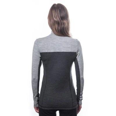 SENSOR Merino Bold Anthracite/cool Gray zip dámské tričko
