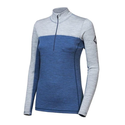 SENSOR Merino Bold Zip Cool Blue/cool Gray dámské tričko SENSOR Merino Bold Zip Cool Blue/cool Gray dámské tričko
