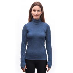 SENSOR Merino Bold Roll Neck dámské triko cool blue
