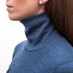 SENSOR Merino Bold Roll Neck dámské triko cool blue