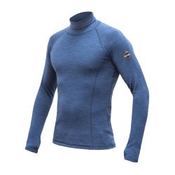 SENSOR Merino Bold Roll Neck Cool Blue pánske tričko