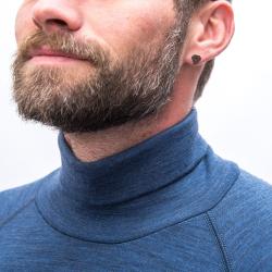 SENSOR Merino Bold Roll Neck Cool Blue pánské tričko