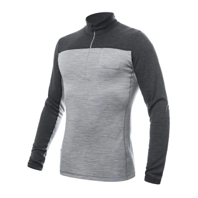 SENSOR Merino Bold Zip Cool Gray/anthracite pánské tričko SENSOR Merino Bold Zip Cool Gray/anthracite pánské tričko