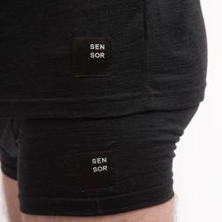 SENSOR Merino Cordura pánské černé triko kr.rukáv