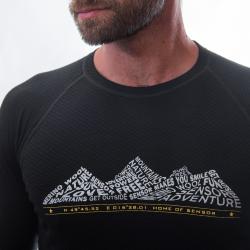 Sensor Merino Df Adventure Černá pánské funkční tričko