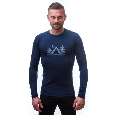 SENSOR Merino Df Camp pánské triko dl.rukáv Deep Blue