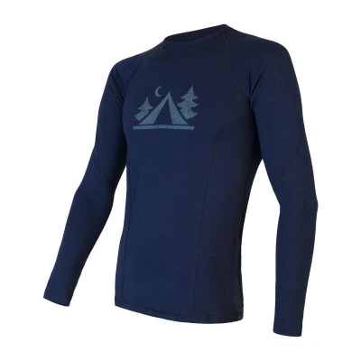 SENSOR Merino Df Camp pánské triko dl.rukáv Deep Blue SENSOR Merino Df Camp pánské triko dl.rukáv Deep Blue