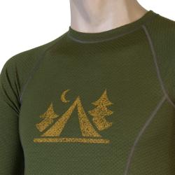Sensor Merino Df Camp Safari Green pánské funkční tričko