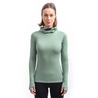 SENSOR Merino Df Basil Green dámské tričko
