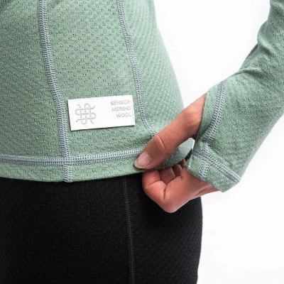 SENSOR Merino Df Basil Green dámské tričko