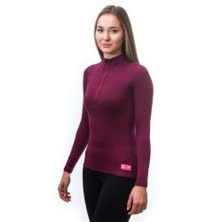 Sensor Merino Df Zip Lilla dámské funkční tričko