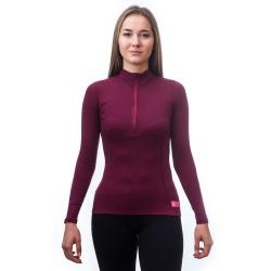 Sensor Merino Df Zip Lilla dámské funkční tričko