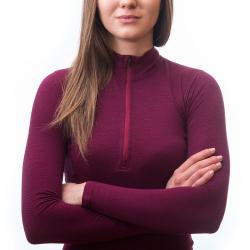 Sensor Merino Df Zip Lilla dámské funkční tričko