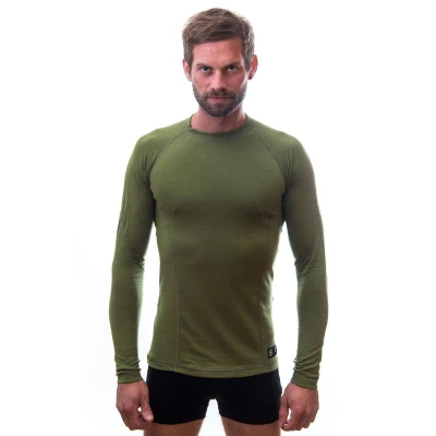 Sensor Merino Df Safari Green pánské funkční tričko