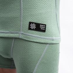SENSOR Merino Df Zip Basil Green pánské tričko
