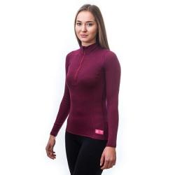 Sensor Merino Df Zip Lilla dámské funkční tričko POUZE S (VÝPRODEJ)