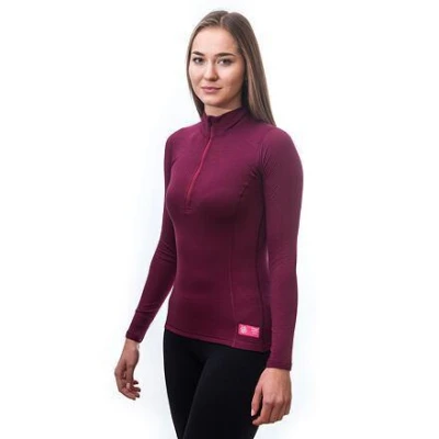 Sensor Merino Df Zip Lilla dámské funkční tričko POUZE S (VÝPRODEJ)