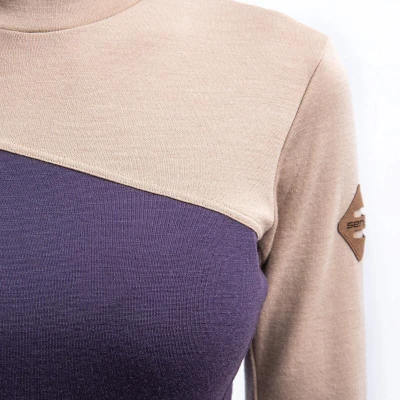 SENSOR Merino Extreme Up Dámská mikina grape purple/beige