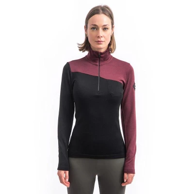 SENSOR Merino Extreme Up dámská mikina černá/port red