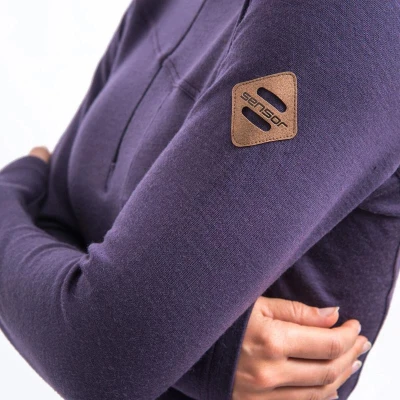 SENSOR Merino Extreme Up dámská mikina Grape Purple