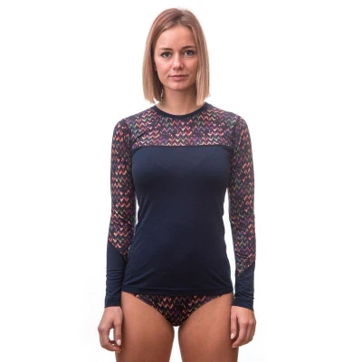SENSOR Merino Impress Deep Blue/origami dámské tričko