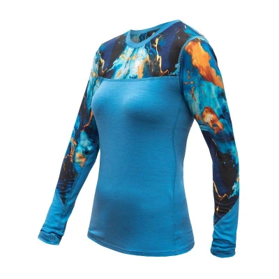 SENSOR Merino Impress Modrá/universe dámské tričko