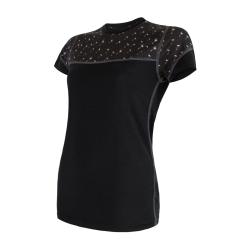 Sensor Merino Impress Čierna/pattern dámske funkčné tričko