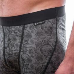 Sensor Merino Impress Pánské Trenky Černá/skulls