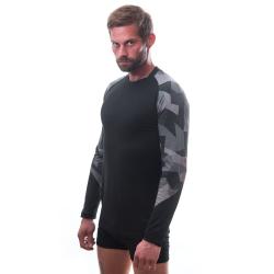 Sensor Merino Impress Pánské Triko Dl.rukáv Černá/camo