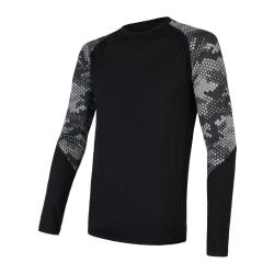 Sensor Merino Impress Čierna/honeycomb pánske funkčné tričko