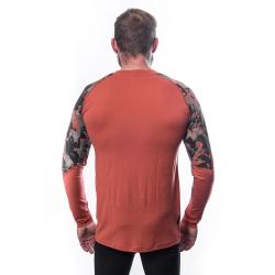 SENSOR Merino Impress pánské triko dl.rukáv Terracotta/rush